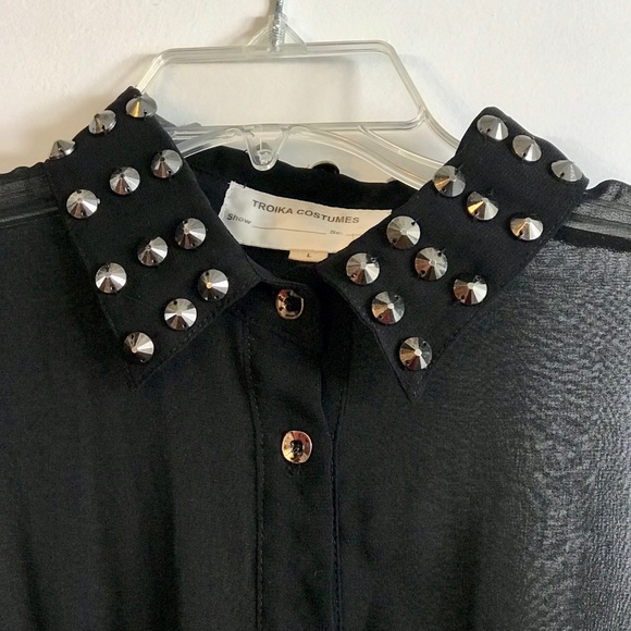 gently used cute collar stud black dress - Picture 2 of 4